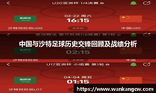 中国与沙特足球历史交锋回顾及战绩分析